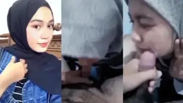 Jilbab Manis Sedot Batang Sampai Banjir Wajah Lumer WOT